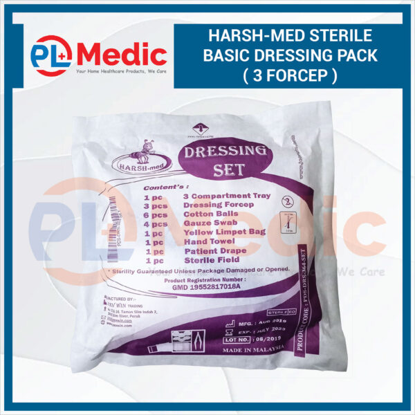 Harsh-med Sterile Basic Dressing Pack ( 3 Forcep ) PL Science Medic