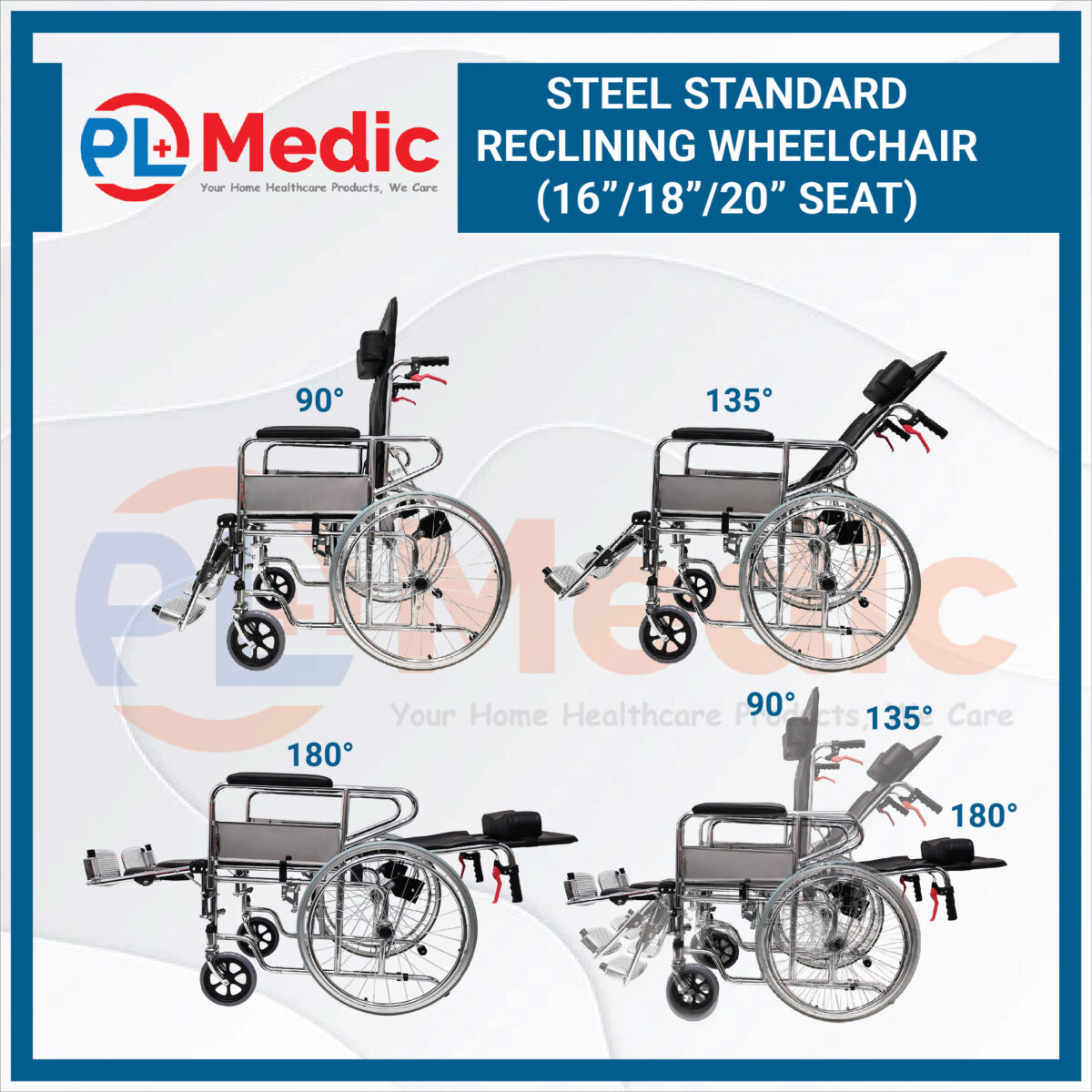 Steel Standard Reclining Wheelchair PL Science Medic