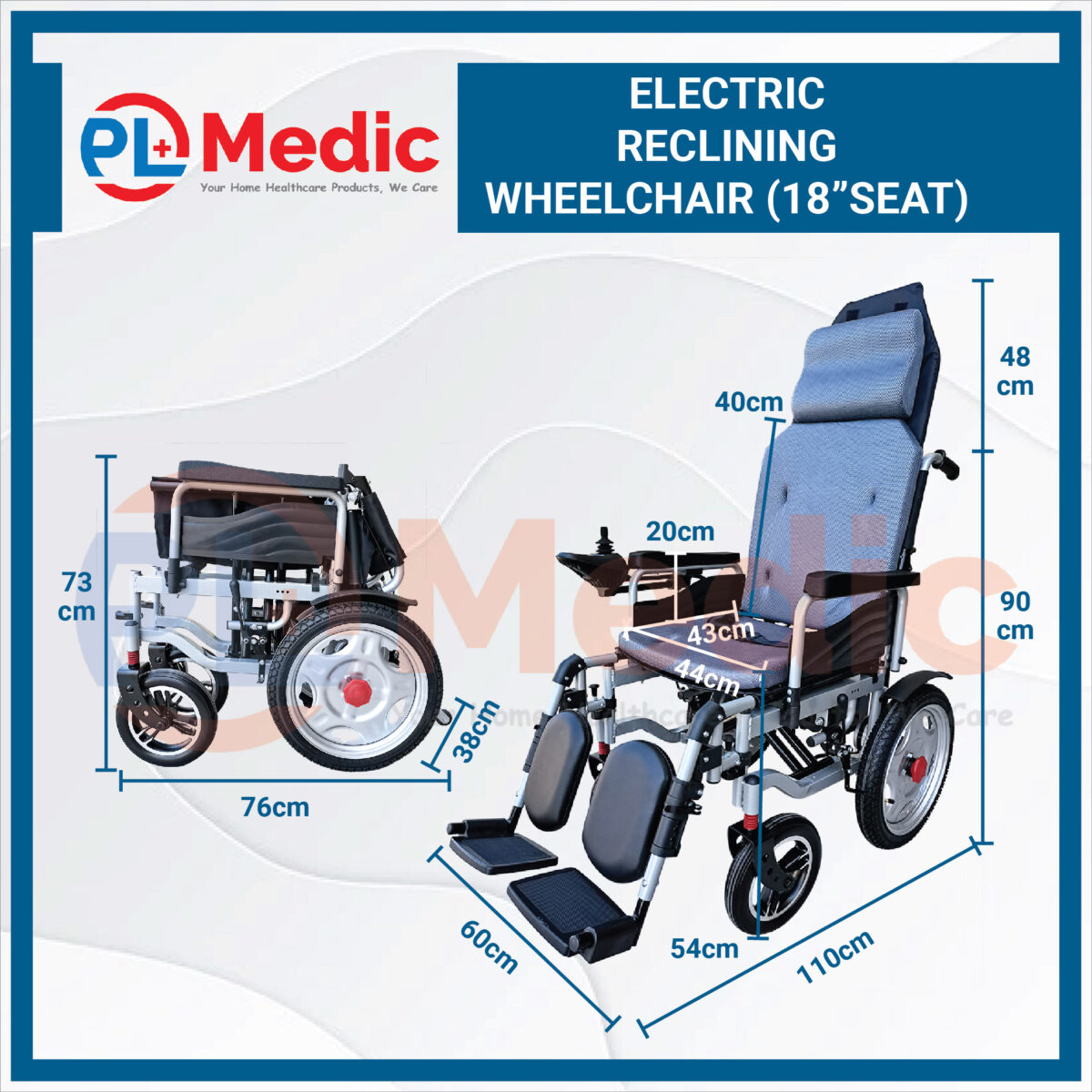 Electric Reclining Wheelchair PL Science Medic