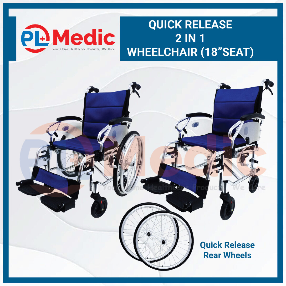 Quick Release 2 In 1 Wheelchair PL Science Medic