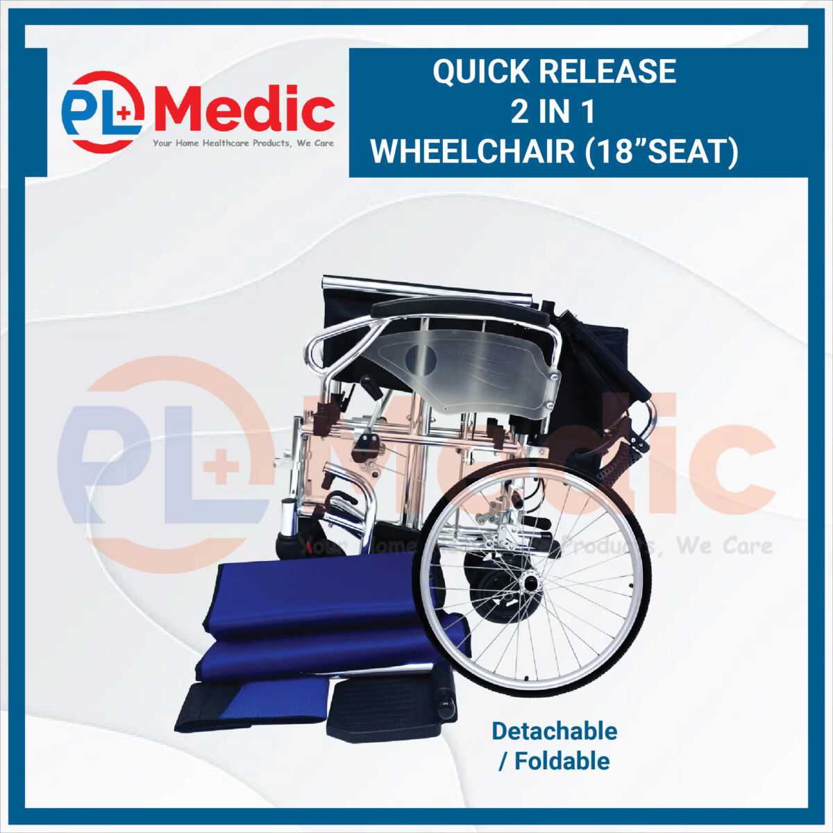 Quick Release 2 In 1 Wheelchair PL Science Medic