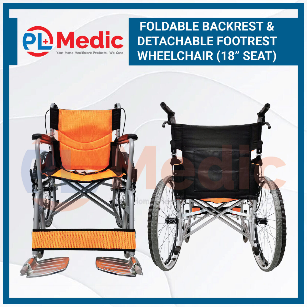 Foldable Backrest Detachable Footrest Wheelchair PL Science Medic