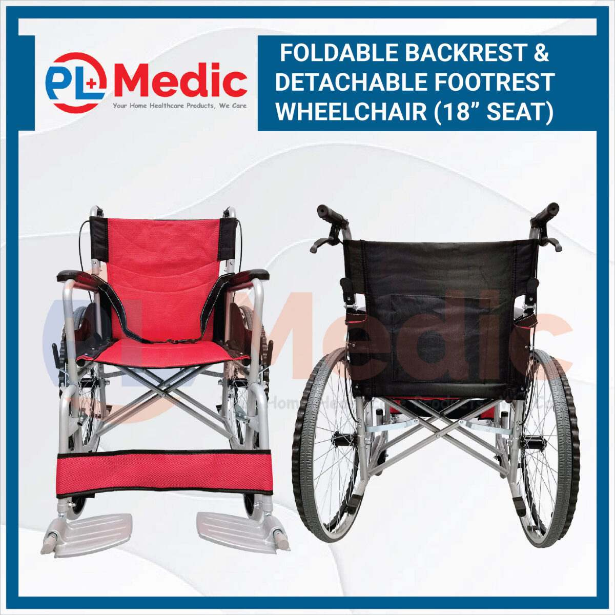 Foldable Backrest Detachable Footrest Wheelchair PL Science Medic