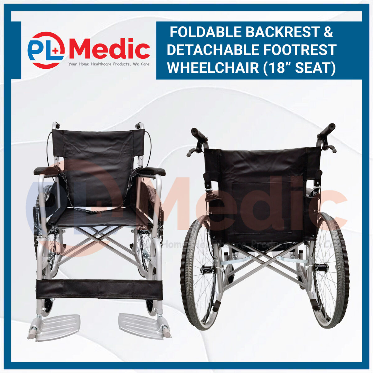 Foldable Backrest Detachable Footrest Wheelchair PL Science Medic