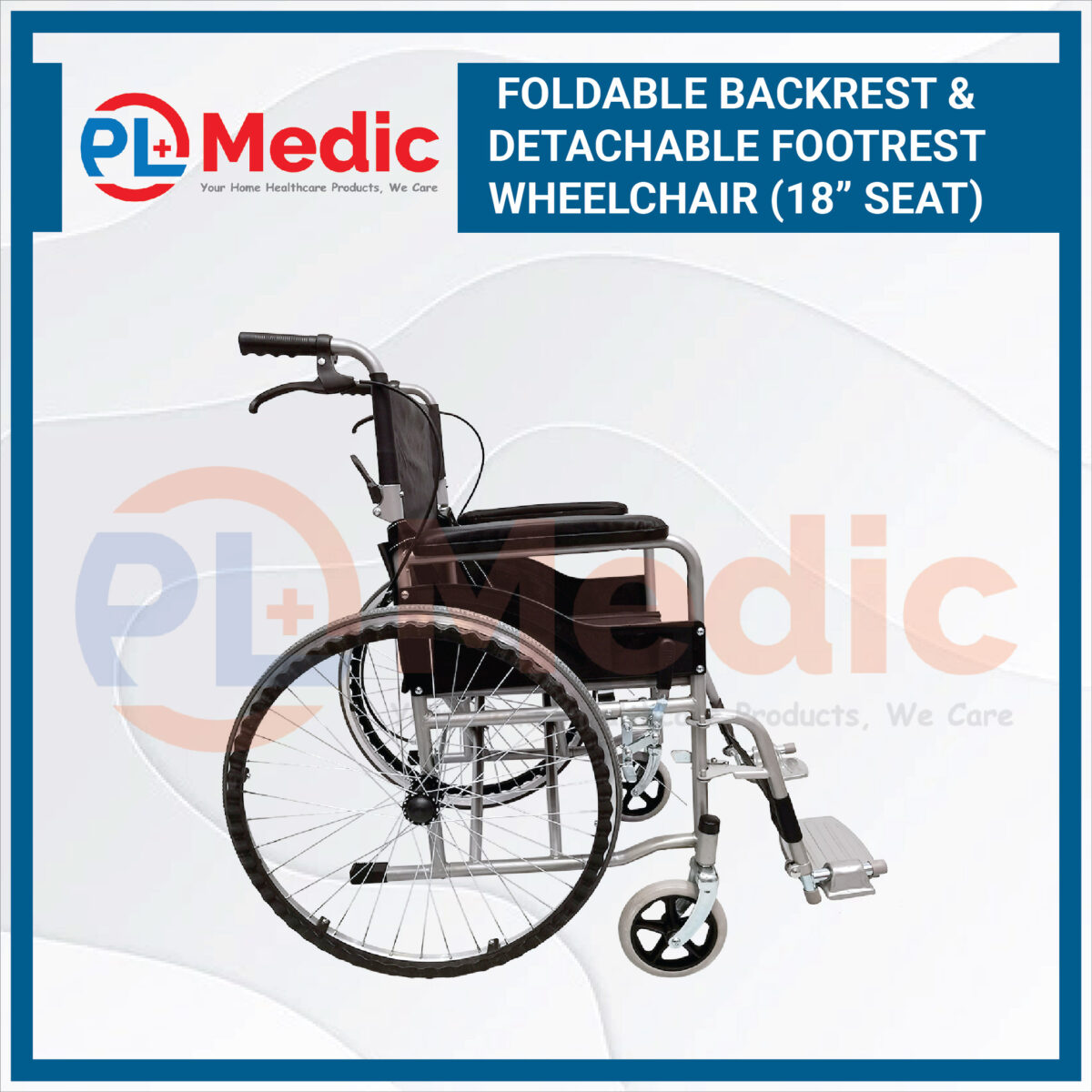 Foldable Backrest Detachable Footrest Wheelchair PL Science Medic