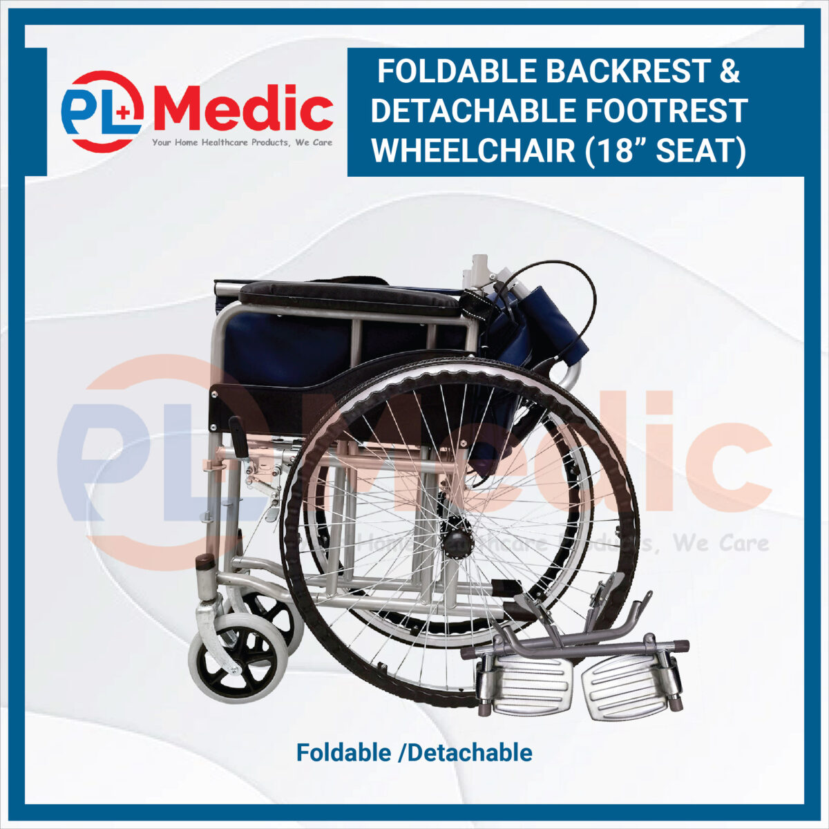 Foldable Backrest Detachable Footrest Wheelchair PL Science Medic