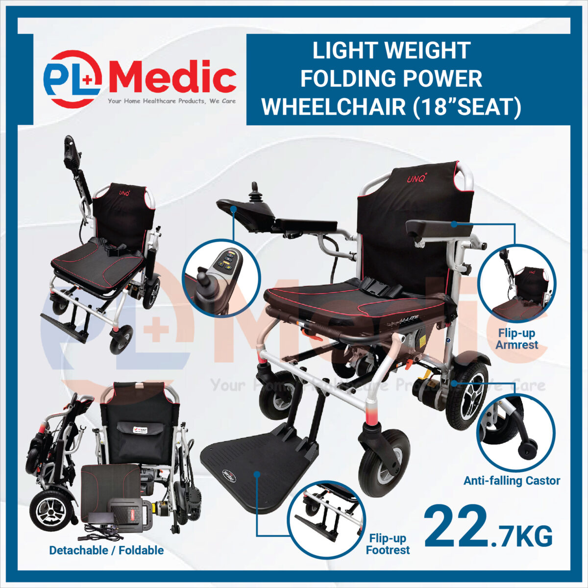 Light Weight Folding Power Wheelchair PL Science Medic