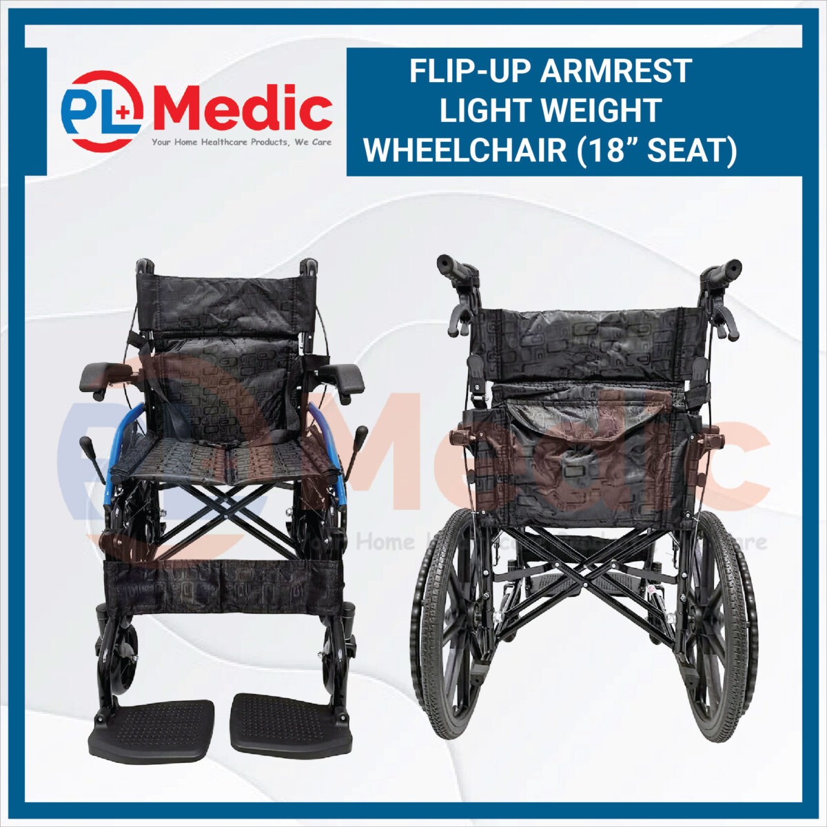 Flip-up Armrest Light Weight Wheelchair PL Science Medic