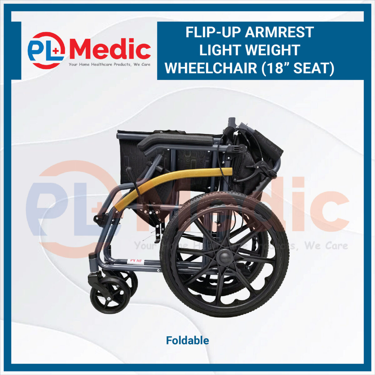 Flip-up Armrest Light Weight Wheelchair PL Science Medic