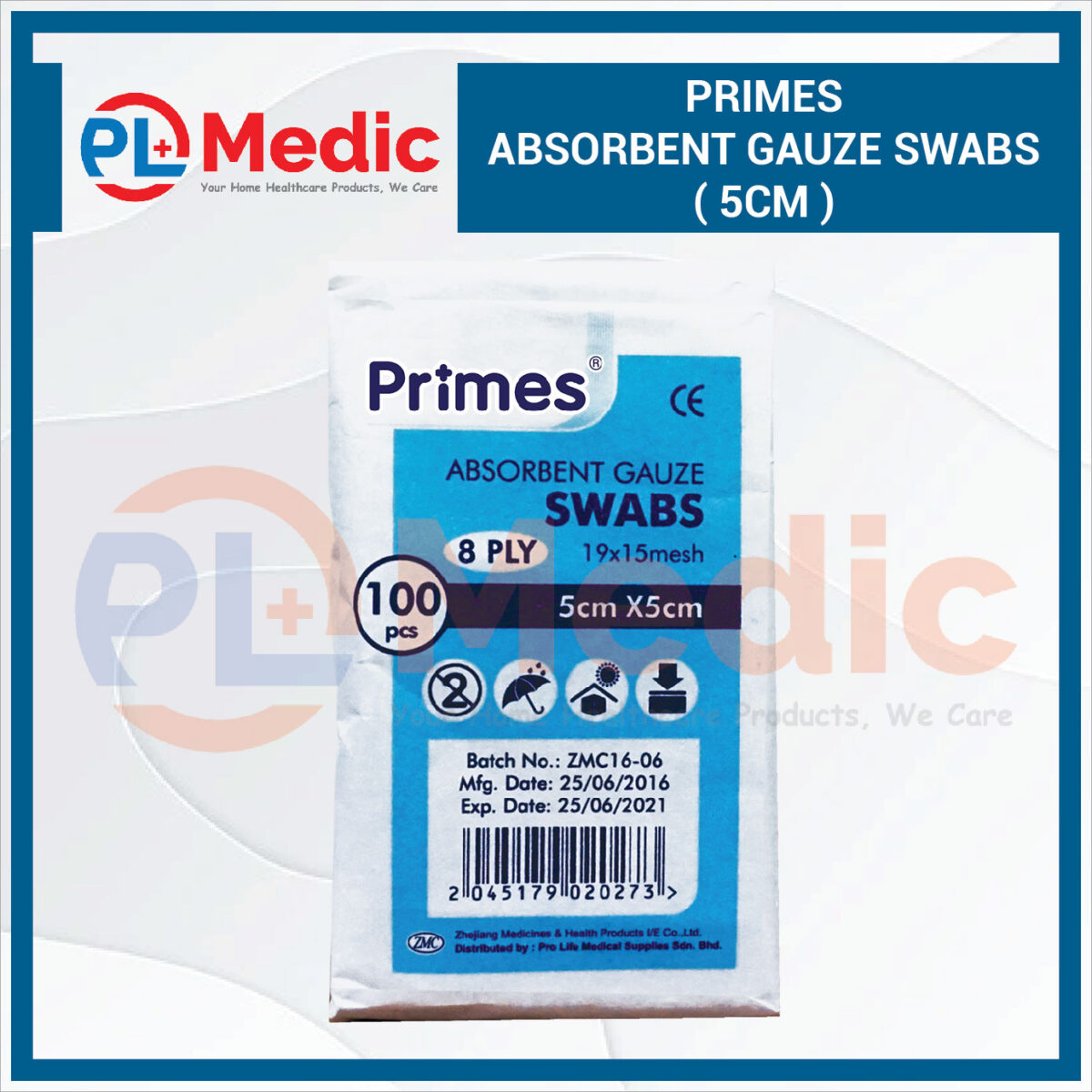 Primes Absorbent Gauze Swab PL Science Medic