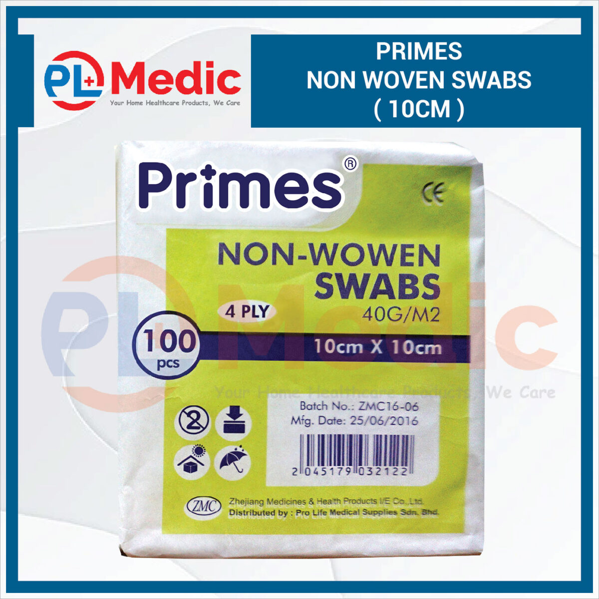 Primes Non-woven Swabs PL Science Medic