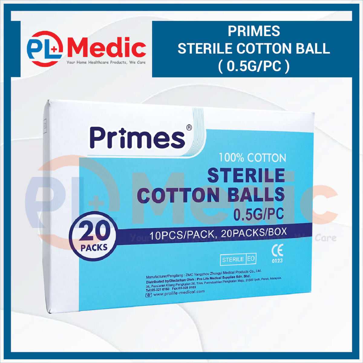 Primes Sterile Cotton Ball PL Science Medic