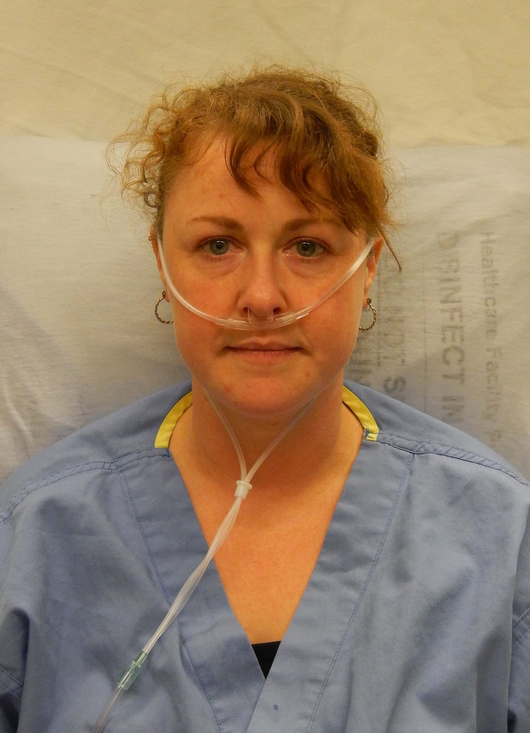 Patient using nasal cannula