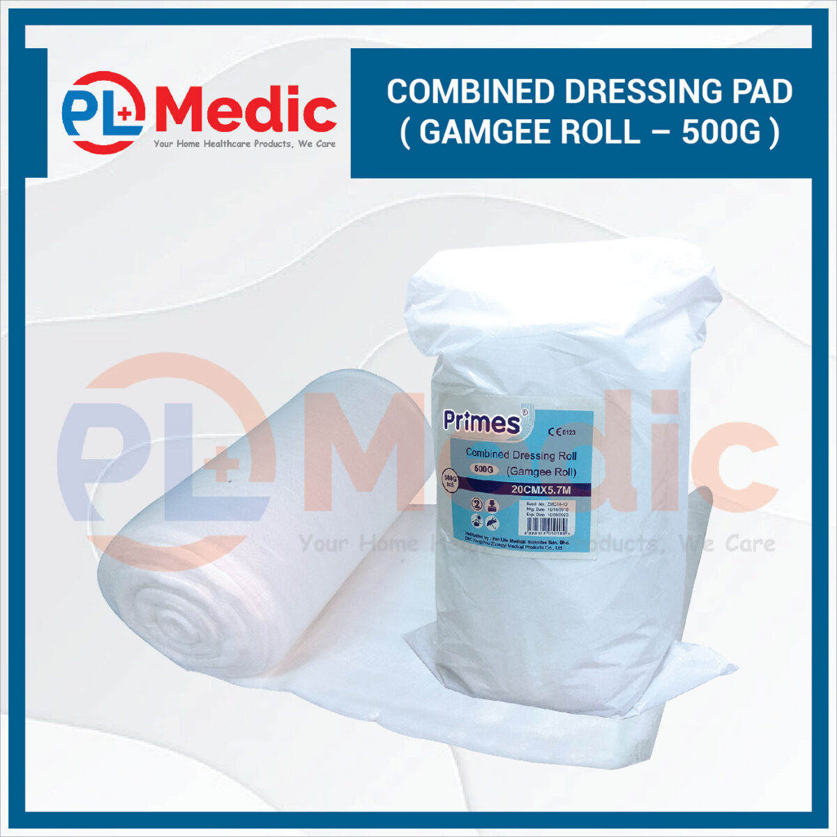 COMBINED DRESSING PAD ( GAMGEE ROLL - 500G ) - PL Science Medic